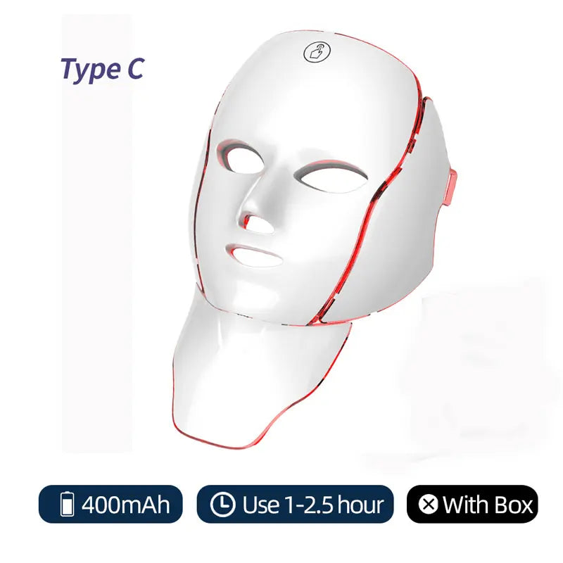 Celestia Beauty™ 7 Colors Led Facial Mask With Neck