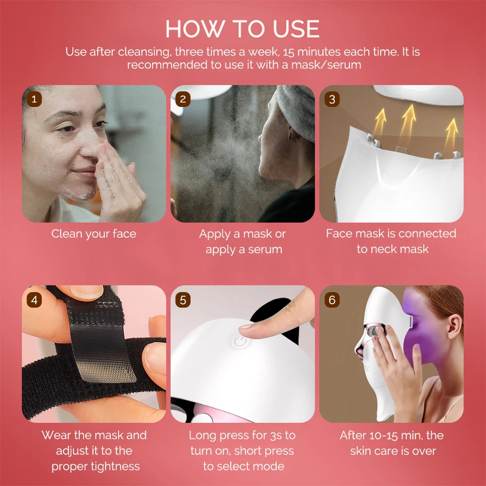 Celestia Beauty™ 7 Colors Led Facial Mask With Neck