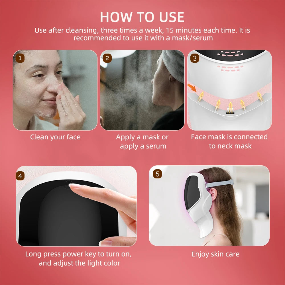 Celestia Beauty™ 7 Colors Led Facial Mask With Neck