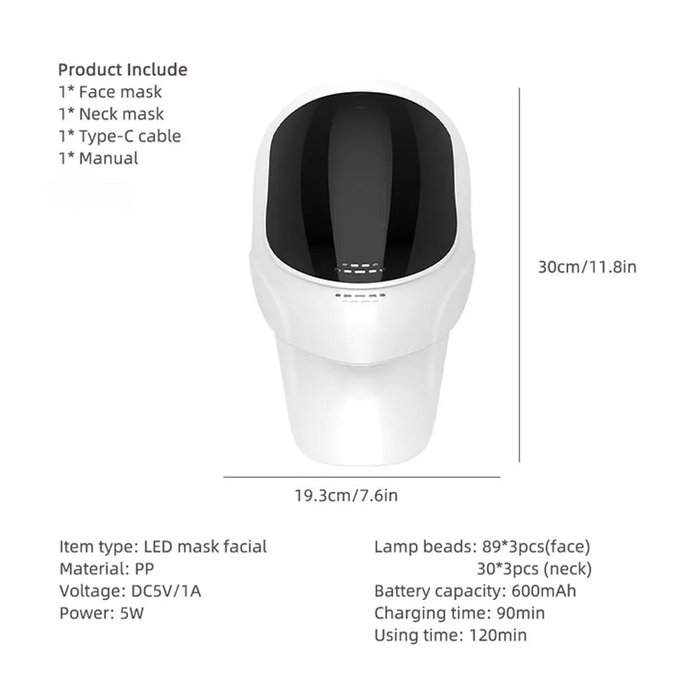Celestia Beauty™ 7 Colors Led Facial Mask With Neck