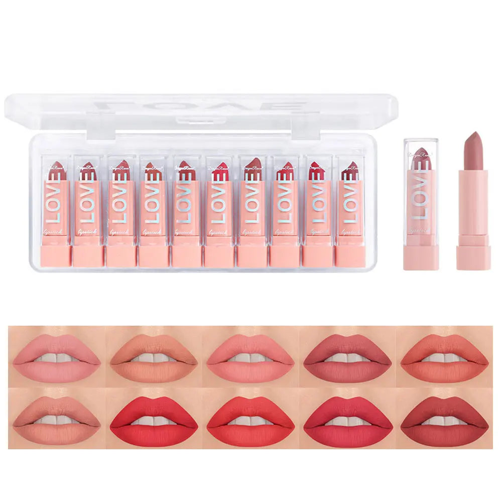 elestia Beauty™ Matte Lipstick Kit - 10 Piece Collection