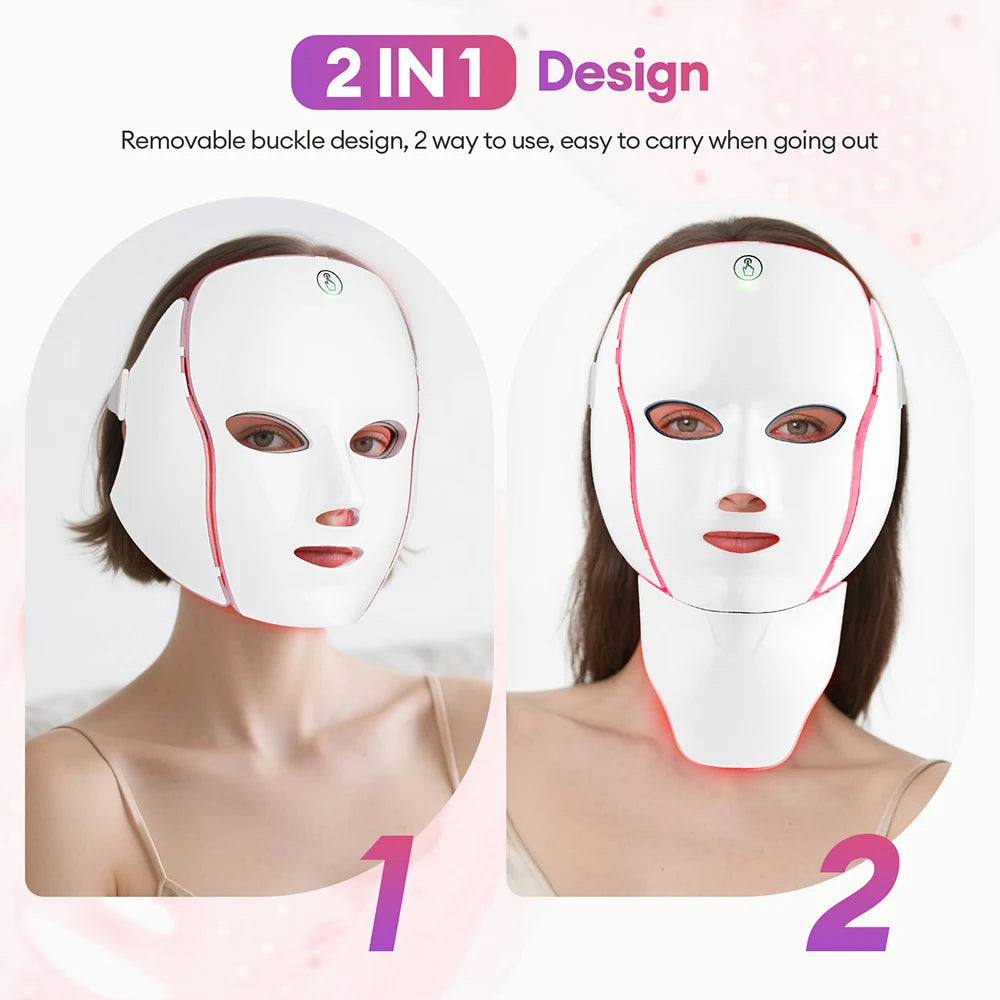 Celestia Beauty™ 7 Colors Led Facial Mask With Neck